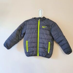 Toddler Gray and Neon Puffer coat